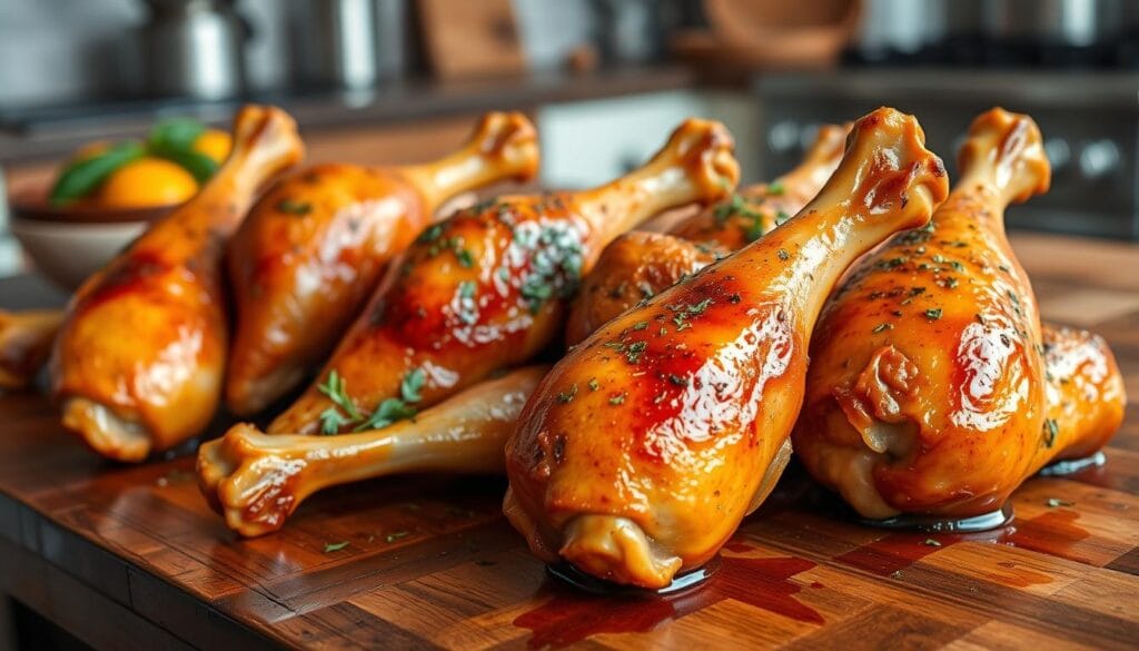 Seasoned turkey drumsticks