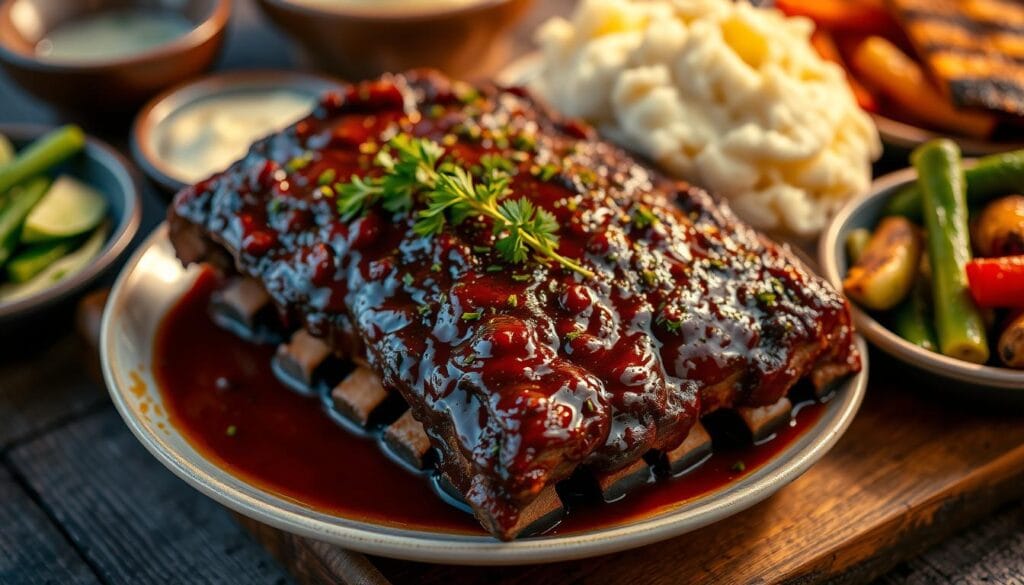 Slow-cooked boneless beef ribs