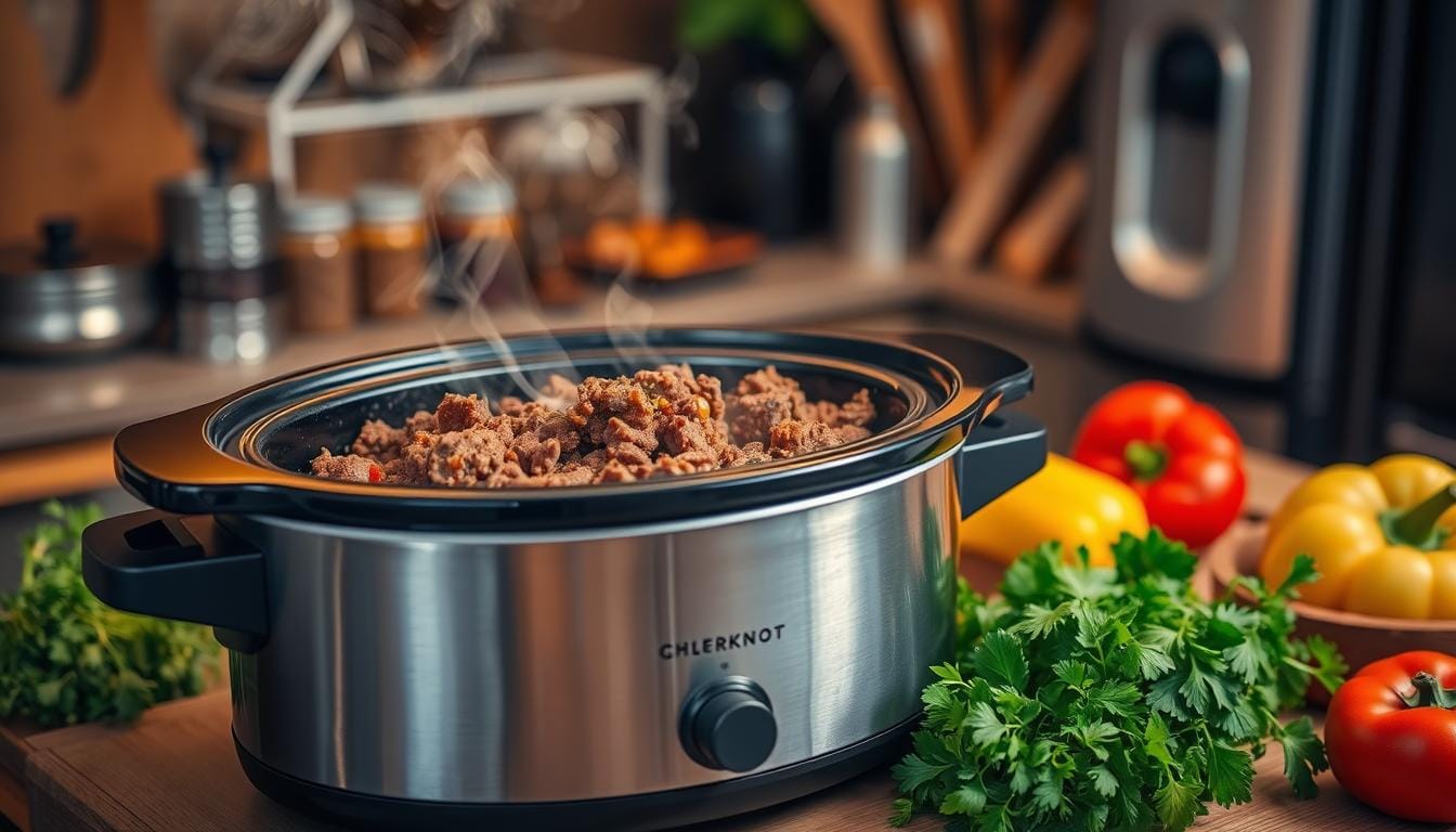 can you cook ground beef in a crock pot