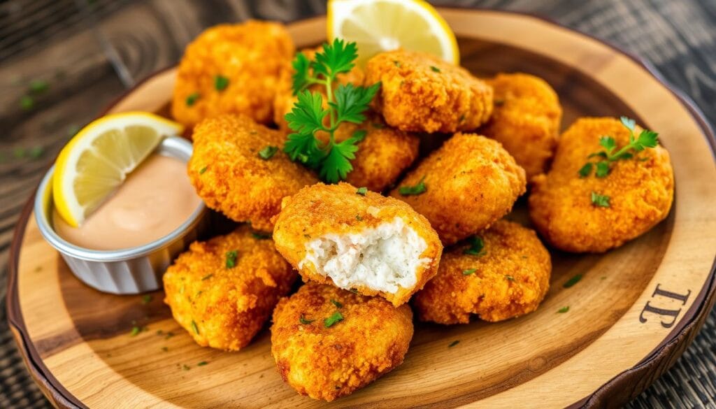 crispy salmon nuggets