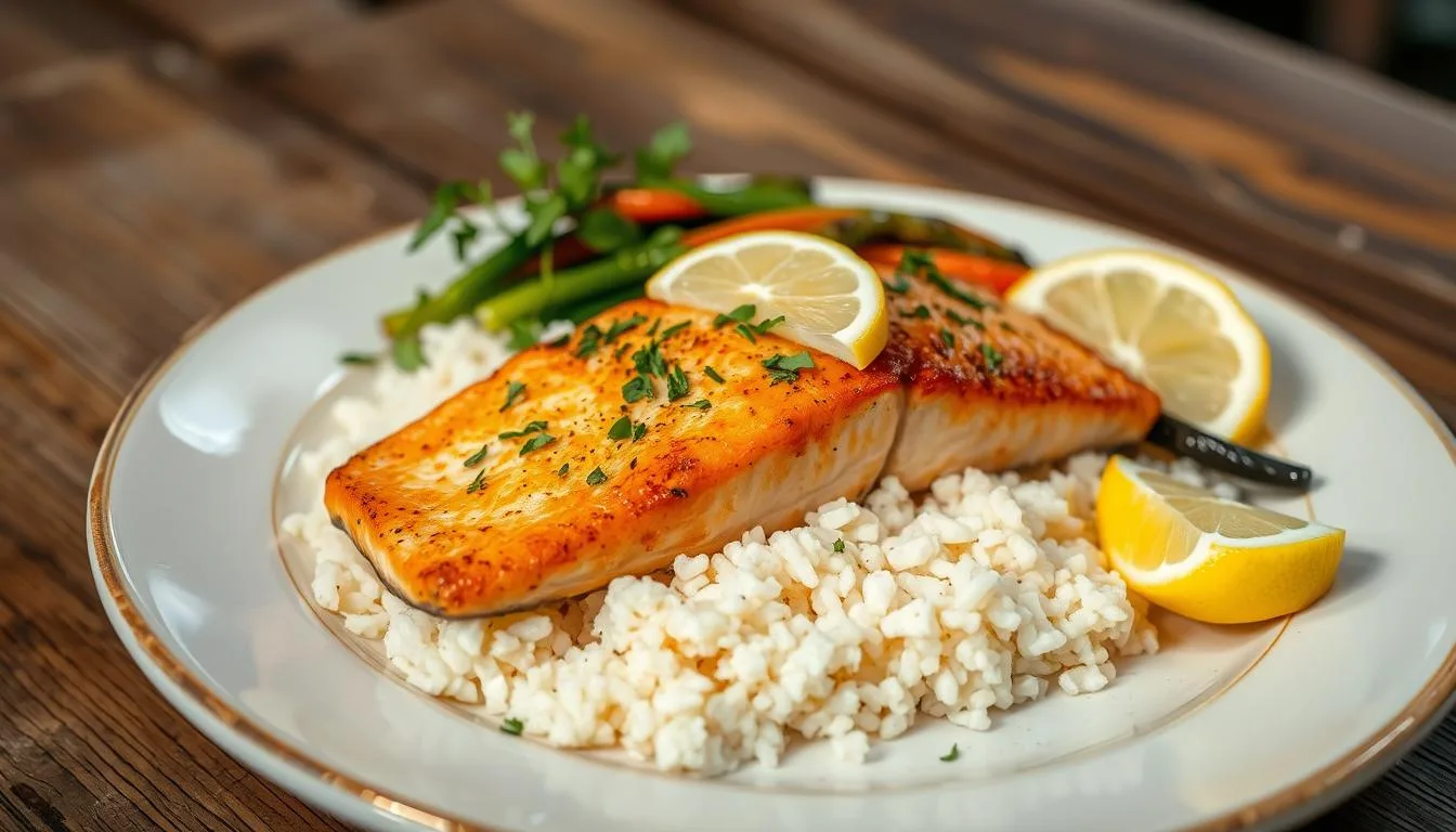 salmon and rice