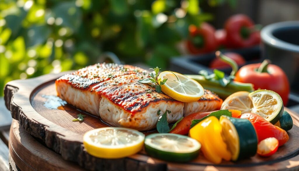 Grilled salmon