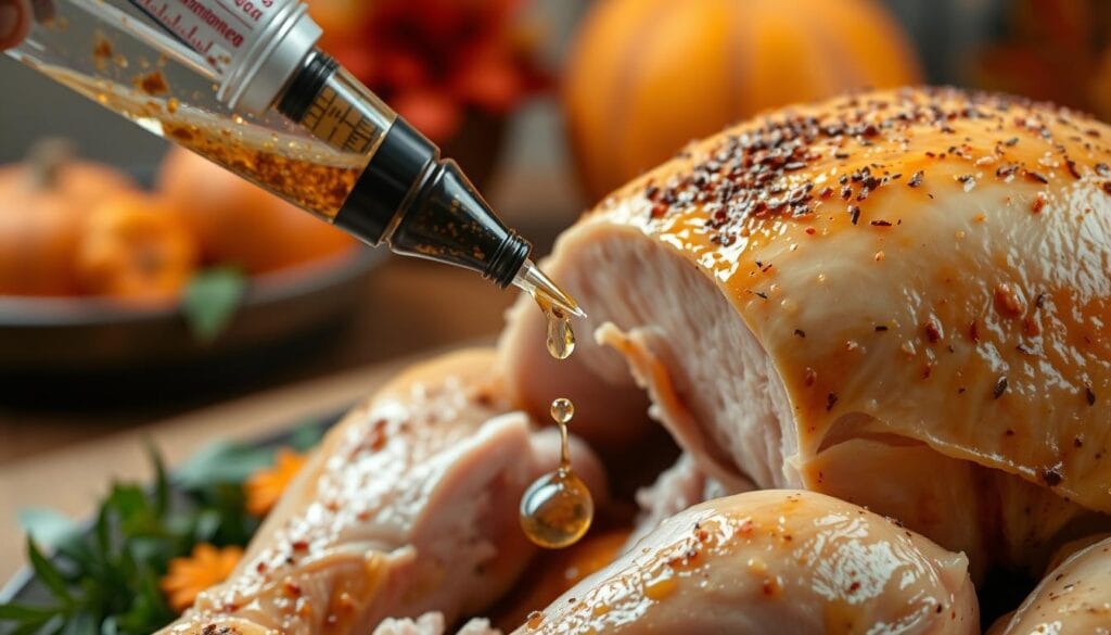 Injecting turkey