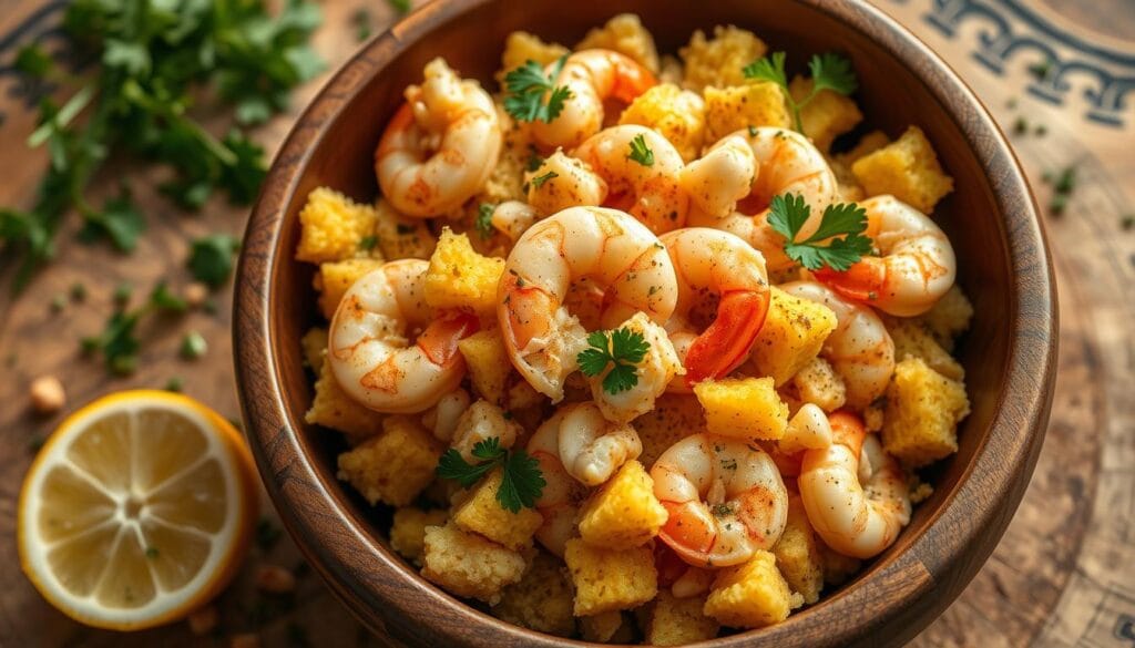 Seafood cornbread dressing