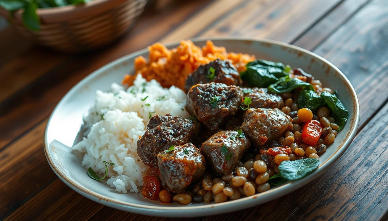 lamb lentils rice spinach recipe